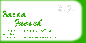 marta fucsek business card